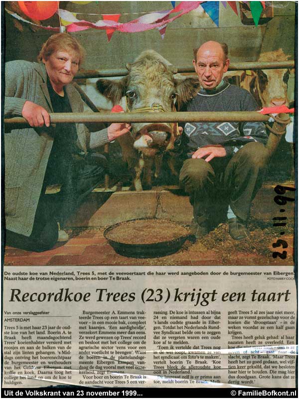 Uit de Volkskrant van 23 november 1999...